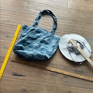 Madewell Denim Blue Tote Bag and Beach Hat